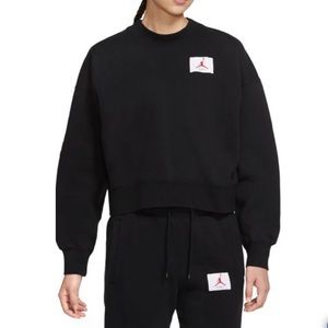 Nike Jordan, crew neck fleece sweatshirt, black, sz small